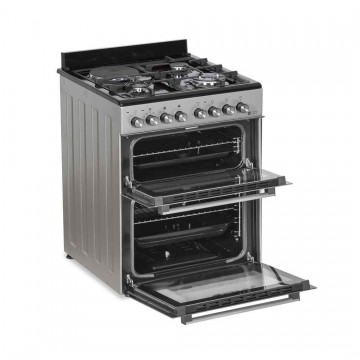 Thermogatz TGS 8001 IX Κουζίνα Υγραερίου & Ρεύματος 92lt με Εστίες Υγραερίου & Ρεύματος Π60εκ. Inox